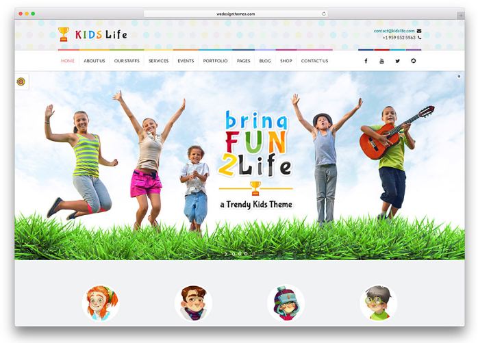 Kids Life - giao diện wordpress trường mầm non quốc tế