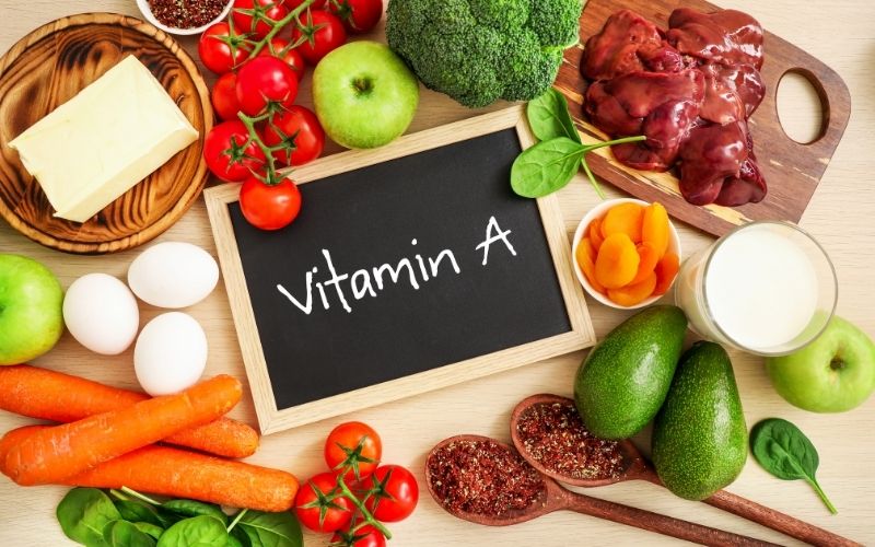 vitamin A giúp làn da trắng hồng 