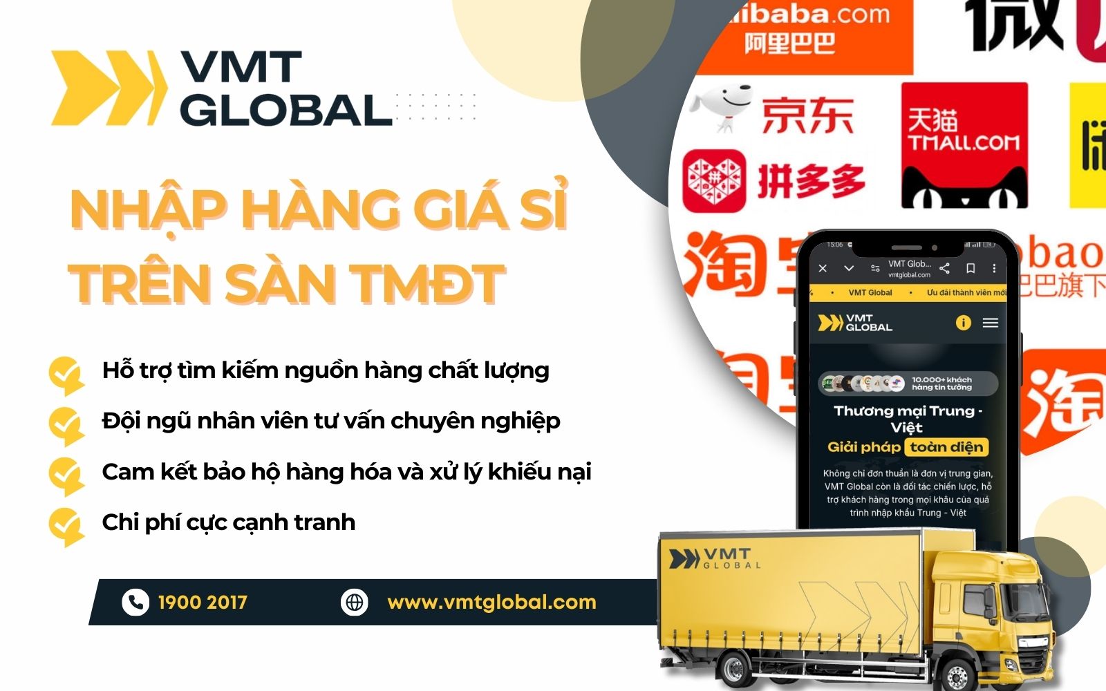 Dịch vụ nhập hàng Trung Quốc trên các sàn TMĐT tại VMT Global